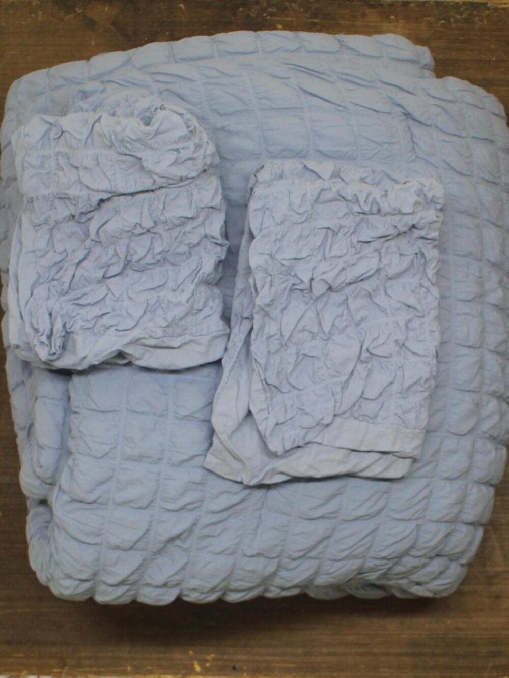 Arch Studio Seersucker 3-Piece Comforter Set Chambray Blue Full / Queen